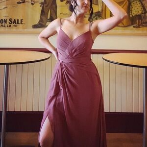 Azazie Dusty Rose emerald dress